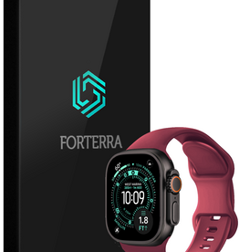 Forterra Forterra Apple Watch Bandje Siliconen Verstelbaar (49 mm) - Donker Rood