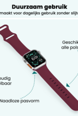 Forterra Forterra Apple Watch Bandje Siliconen Verstelbaar (49 mm) - Donker Rood