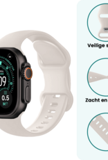 Forterra Forterra Apple Watch Bandje Siliconen Verstelbaar (49 mm) - Ivoor