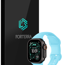 Forterra Forterra Apple Watch Bandje Siliconen Verstelbaar (49 mm) - Lichtblauw