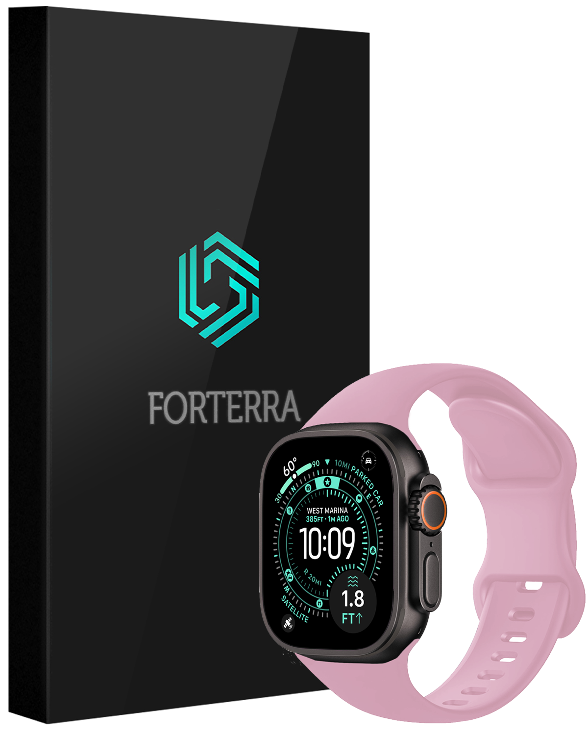 Forterra Forterra Apple Watch Bandje Siliconen Verstelbaar (49 mm) - Lila