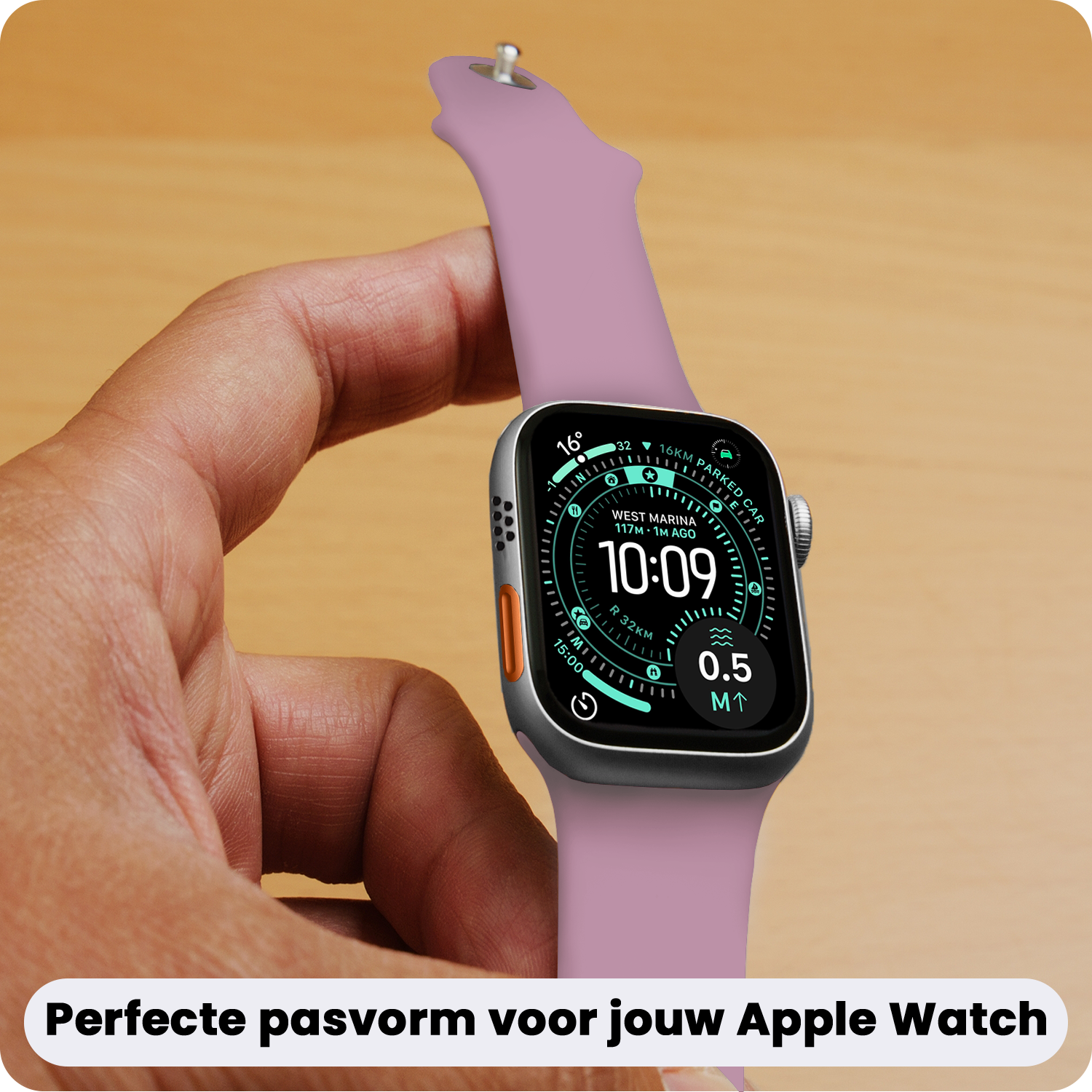 Forterra Forterra Apple Watch Bandje Siliconen Verstelbaar (49 mm) - Lila