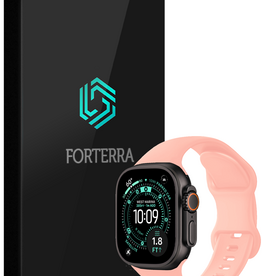 Forterra Forterra Apple Watch Bandje Siliconen Verstelbaar (49 mm) - Oud Roze