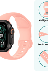 Forterra Forterra Apple Watch Bandje Siliconen Verstelbaar (49 mm) - Oud Roze