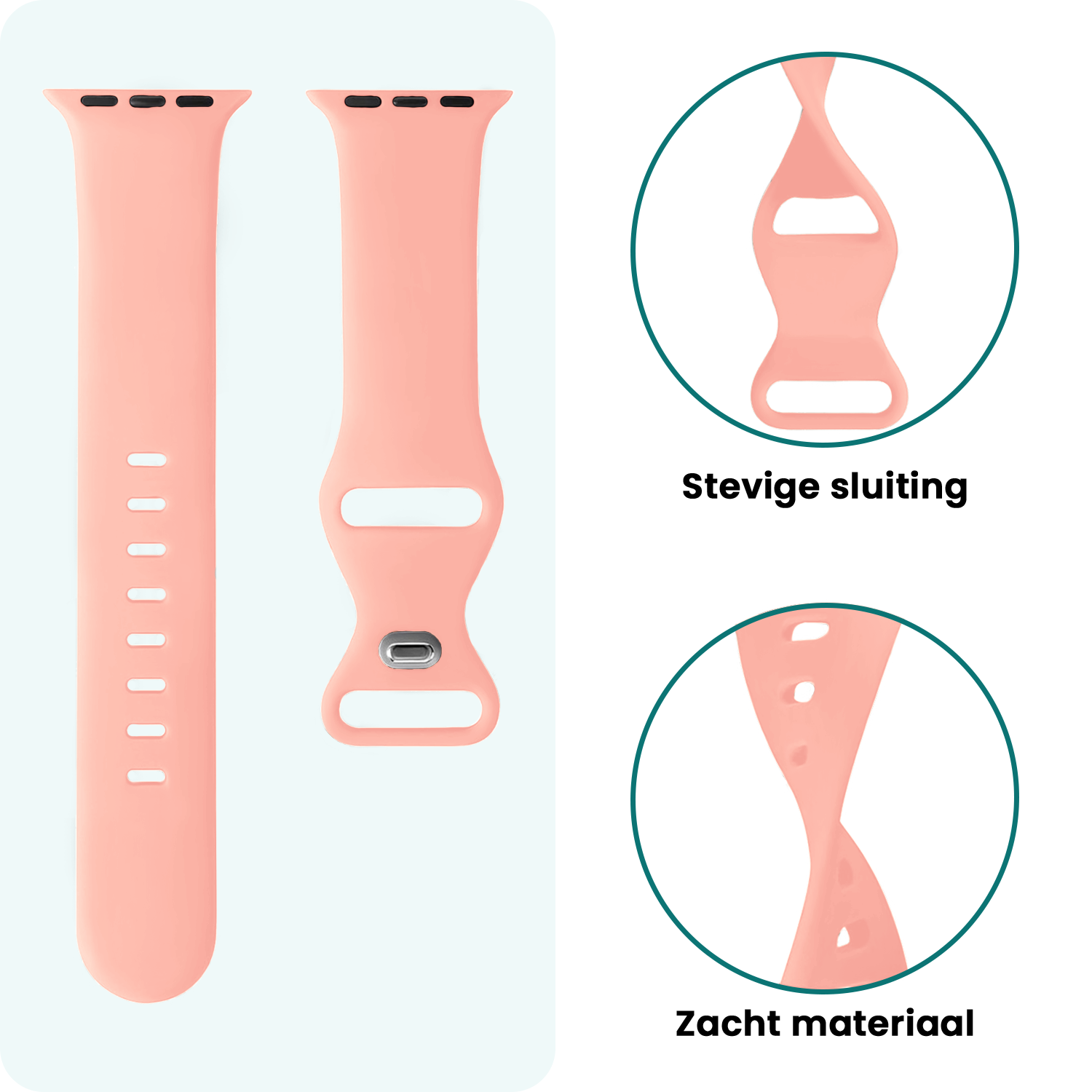 Forterra Forterra Apple Watch Bandje Siliconen Verstelbaar (49 mm) - Oud Roze