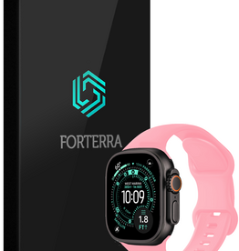 Forterra Forterra Apple Watch Bandje Siliconen Verstelbaar (49 mm) - Roze