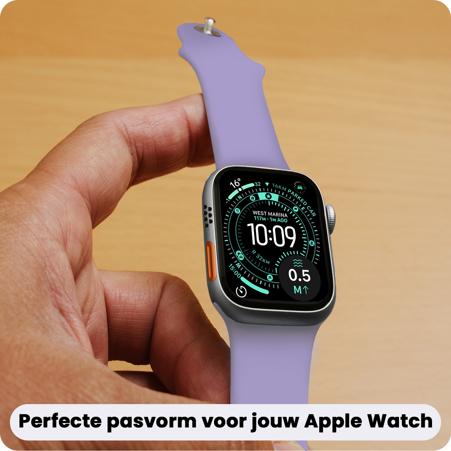 Forterra Forterra Apple Watch Bandje Siliconen Verstelbaar (49 mm) - Violet