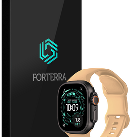 Forterra Forterra Apple Watch Bandje Siliconen Verstelbaar (49 mm) - Walnoot