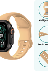 Forterra Forterra Apple Watch Bandje Siliconen Verstelbaar (49 mm) - Walnoot