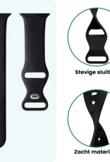 Forterra Forterra Apple Watch Bandje Siliconen Verstelbaar (49 mm) - Zwart