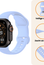 Nomfy Nomfy Apple Watch Bandje Siliconen Verstelbaar (49 mm) - Baby Blauw