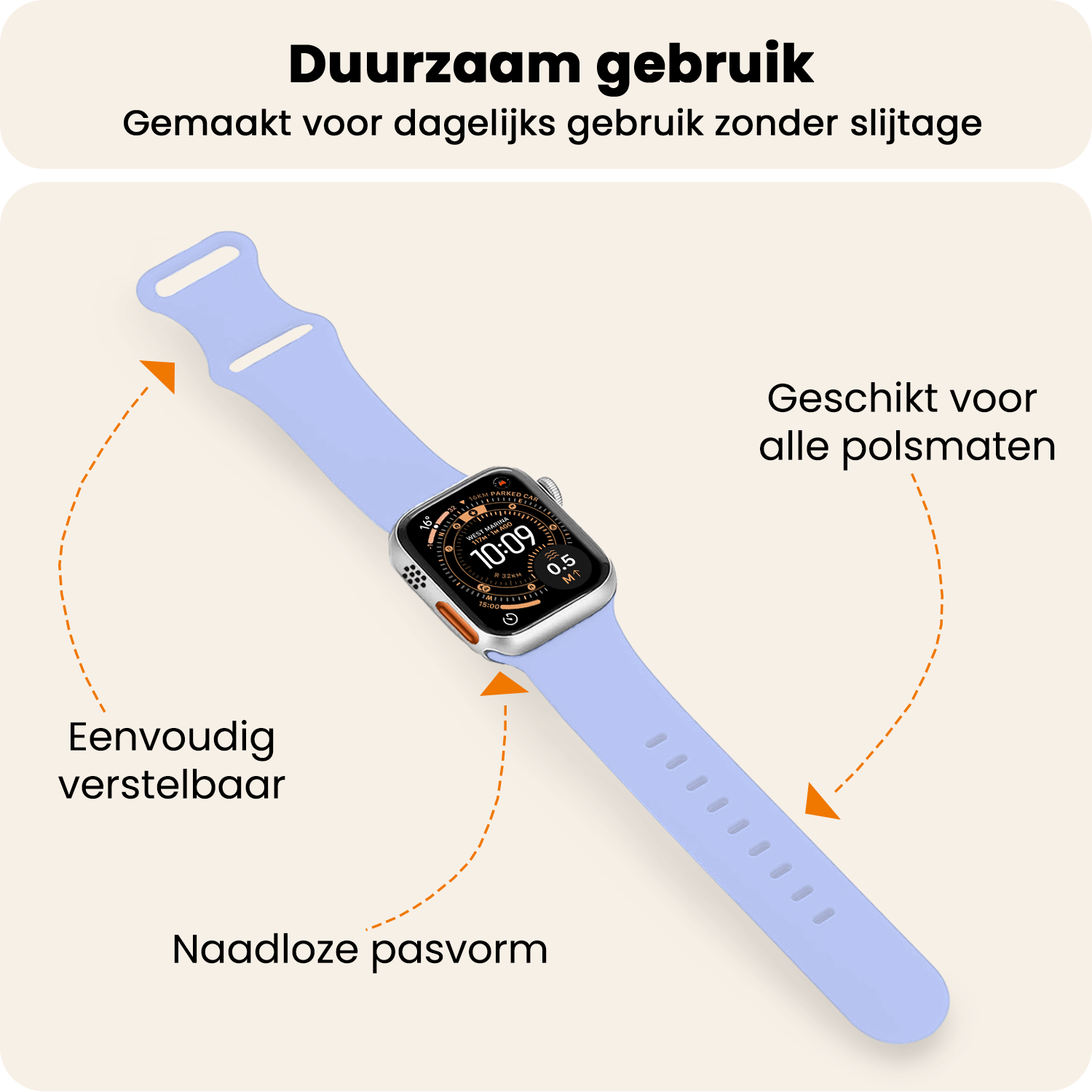 Nomfy Nomfy Apple Watch Bandje Siliconen Verstelbaar (49 mm) - Baby Blauw