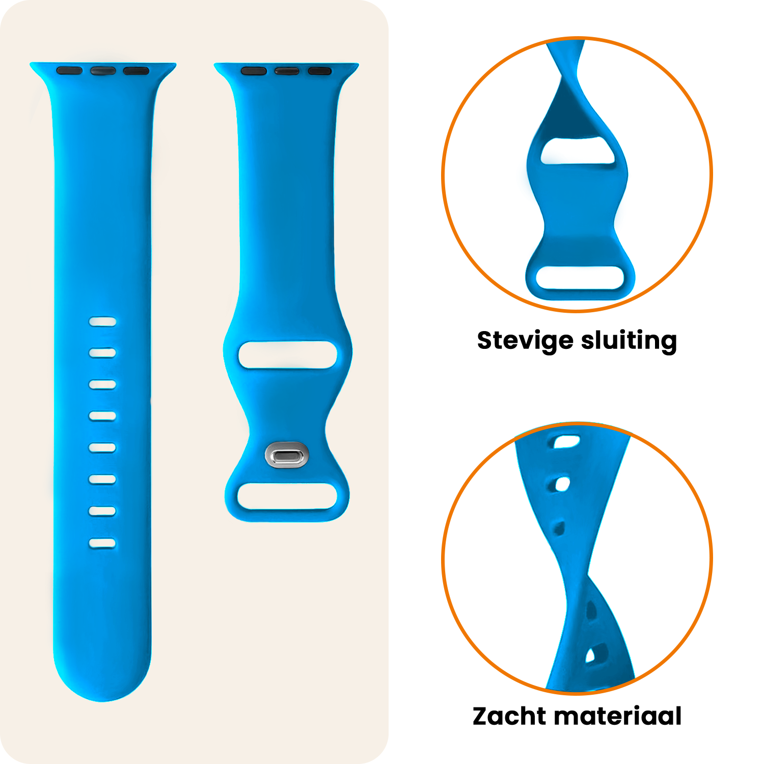 Nomfy Nomfy Apple Watch Bandje Siliconen Verstelbaar (49 mm) - Blauw