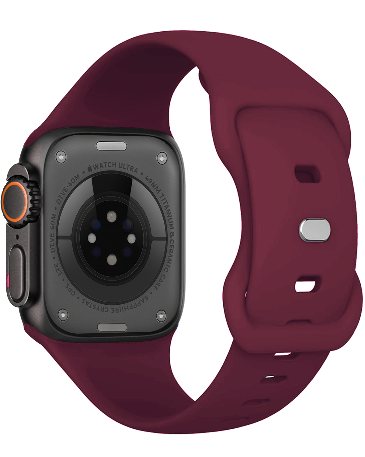 Nomfy Nomfy Apple Watch Bandje Siliconen Verstelbaar (49 mm) - Donker Rood