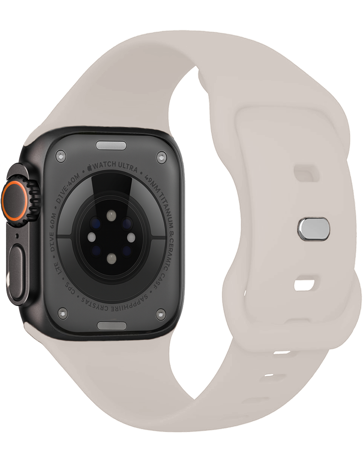 Nomfy Nomfy Apple Watch Bandje Siliconen Verstelbaar (49 mm) - Ivoor