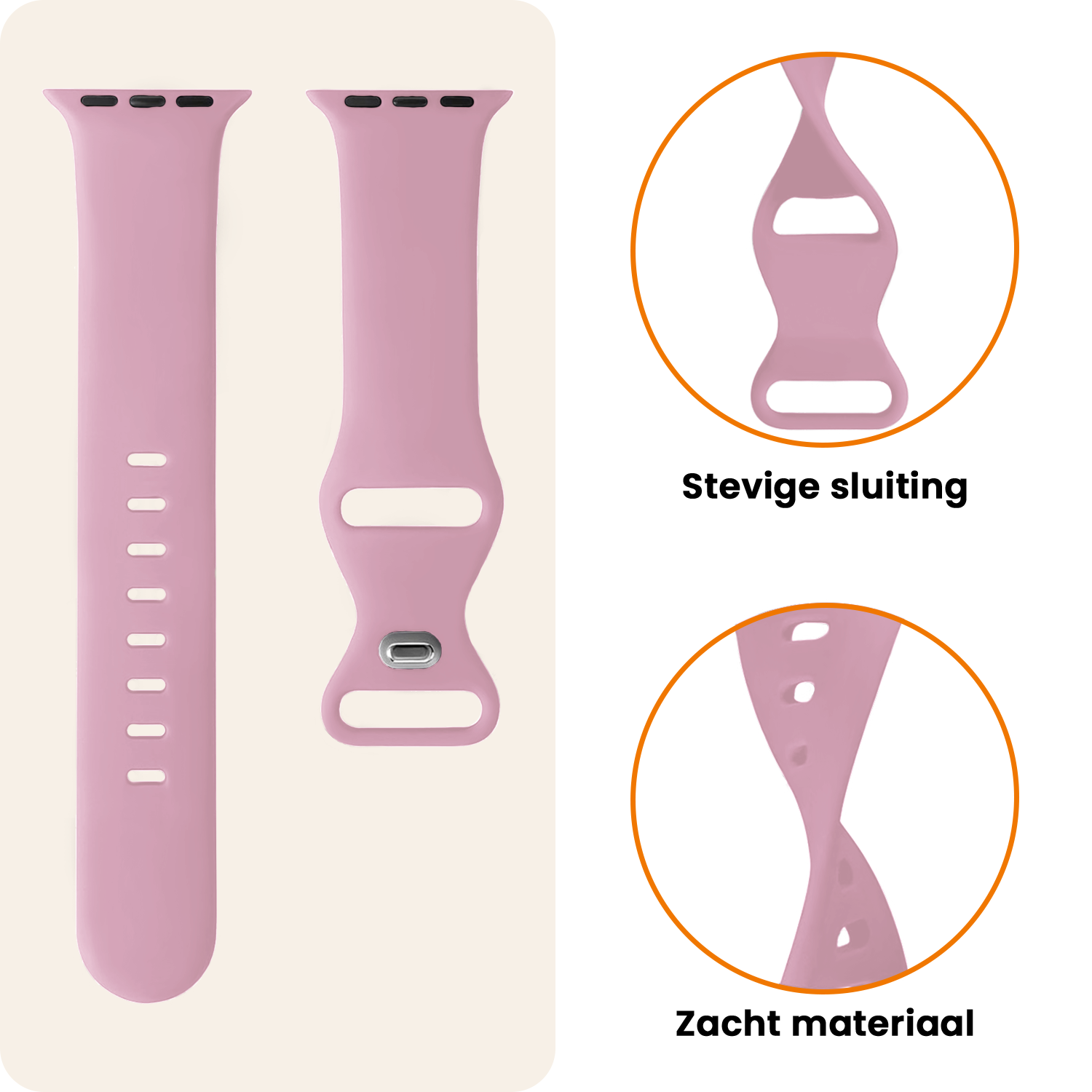 Nomfy Nomfy Apple Watch Bandje Siliconen Verstelbaar (49 mm) - Lila