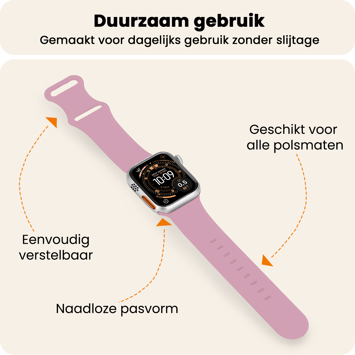 Nomfy Nomfy Apple Watch Bandje Siliconen Verstelbaar (49 mm) - Lila