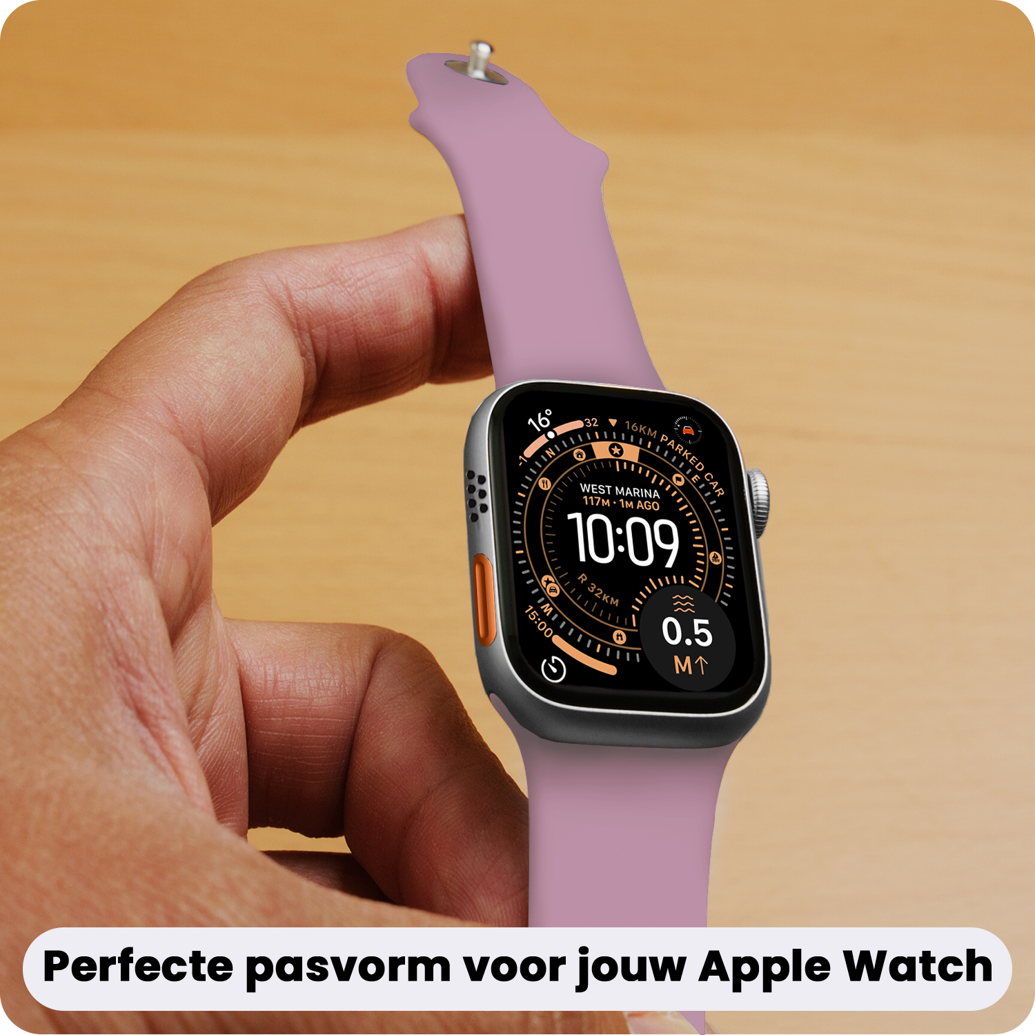 Nomfy Nomfy Apple Watch Bandje Siliconen Verstelbaar (49 mm) - Lila