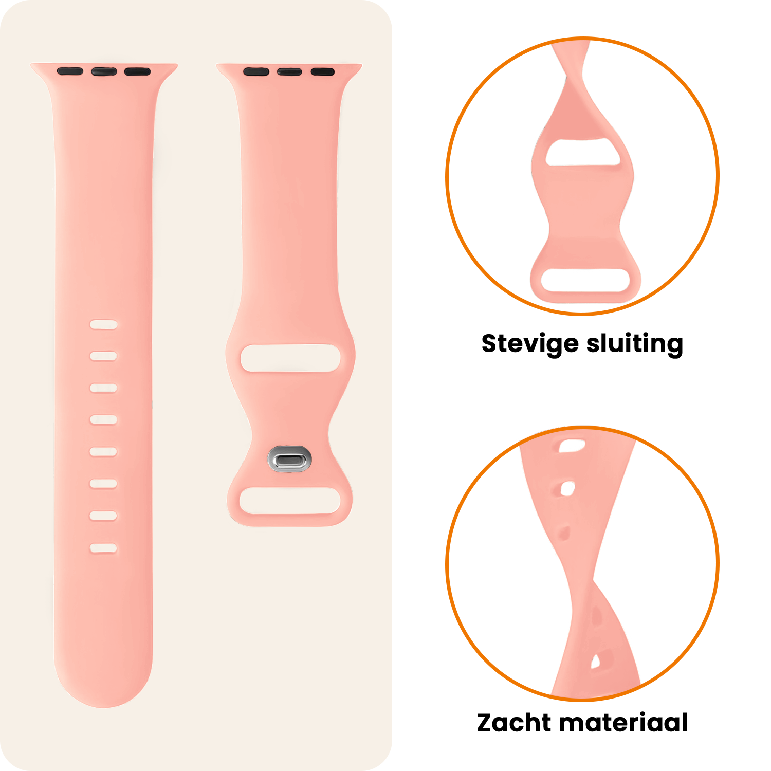 Nomfy Nomfy Apple Watch Bandje Siliconen Verstelbaar (49 mm) - Oud Roze