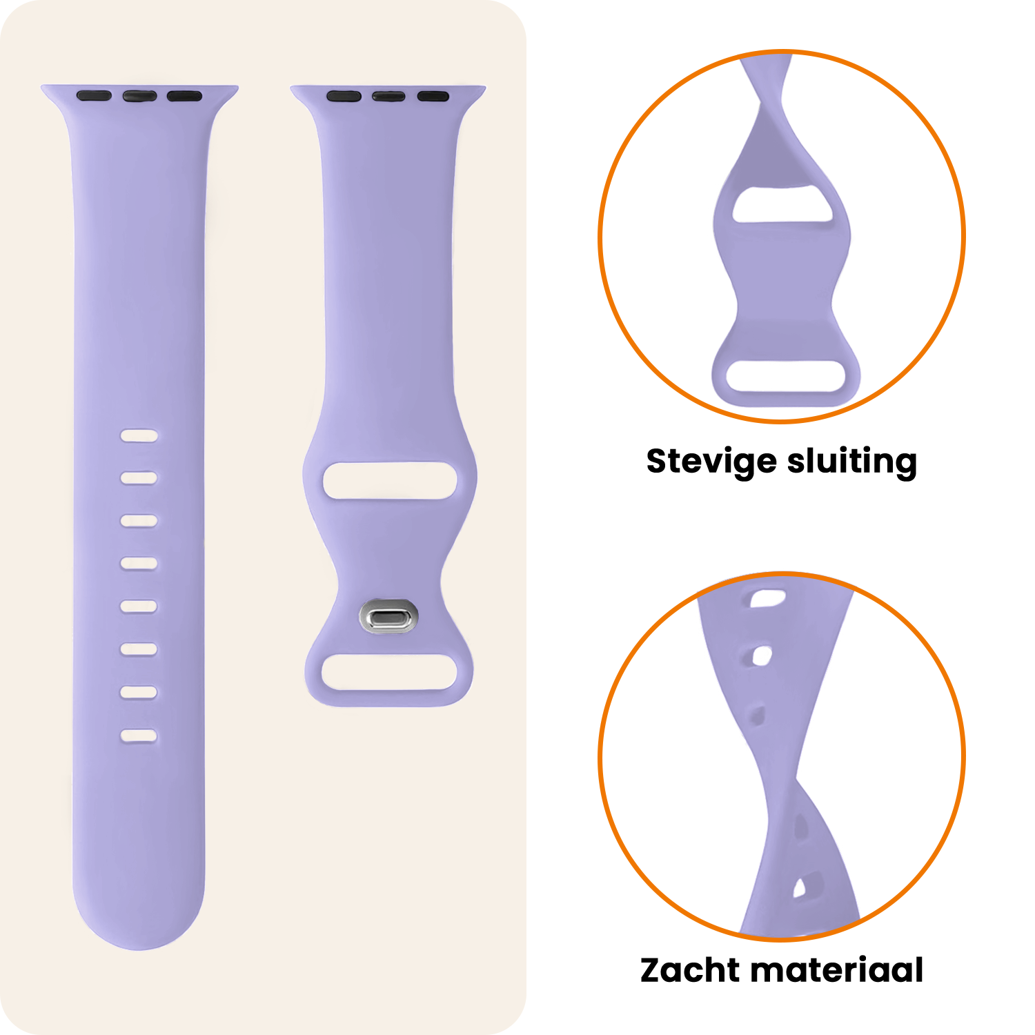 Nomfy Nomfy Apple Watch Bandje Siliconen Verstelbaar (49 mm) - Violet