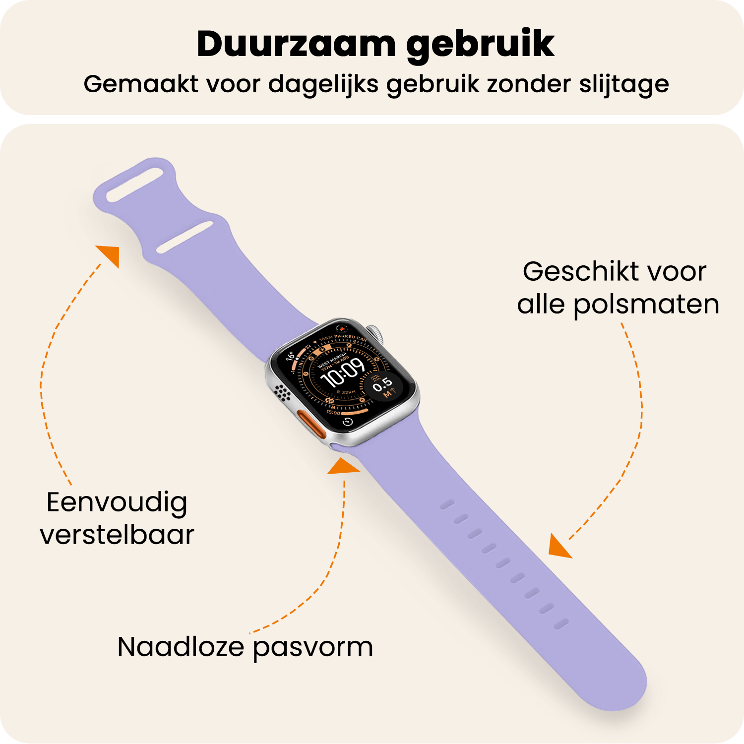Nomfy Nomfy Apple Watch Bandje Siliconen Verstelbaar (49 mm) - Violet