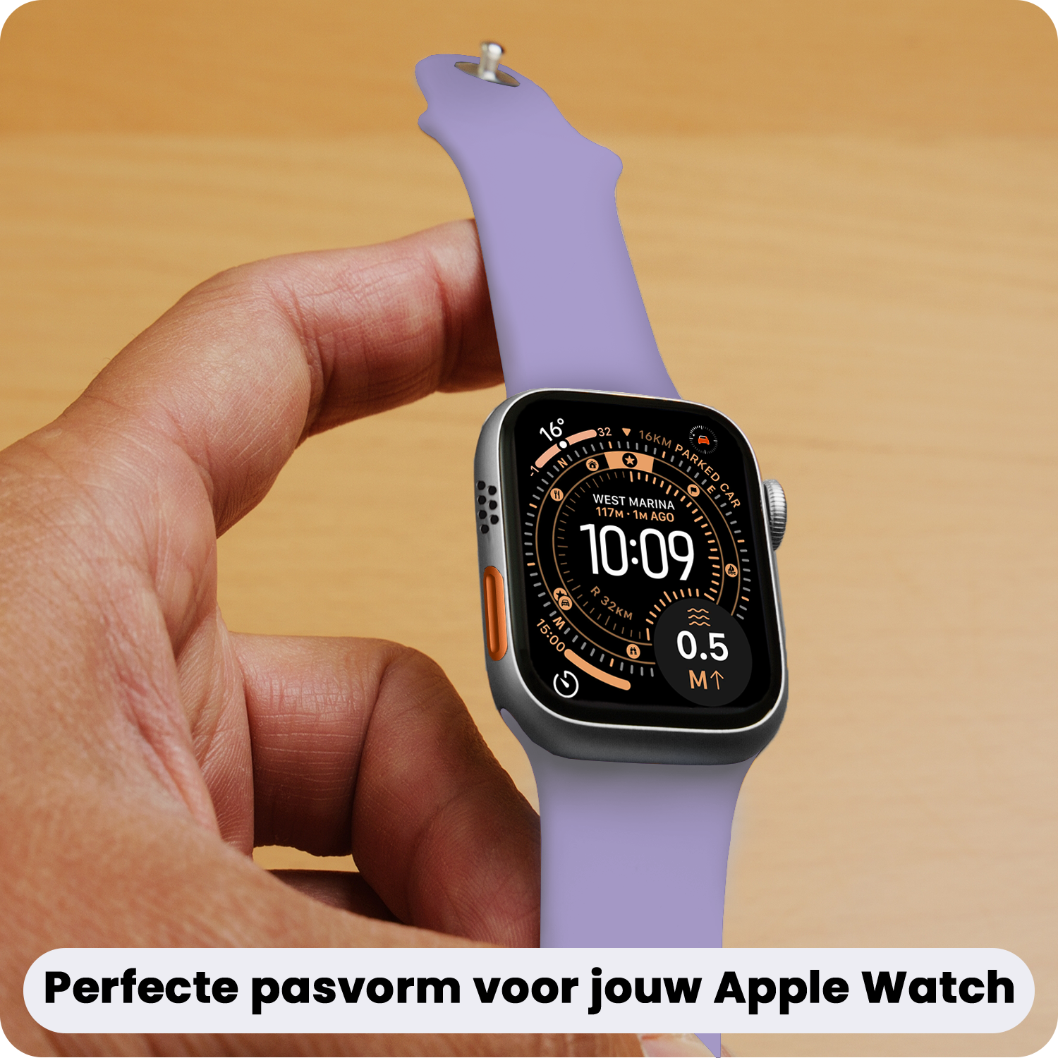 Nomfy Nomfy Apple Watch Bandje Siliconen Verstelbaar (49 mm) - Violet