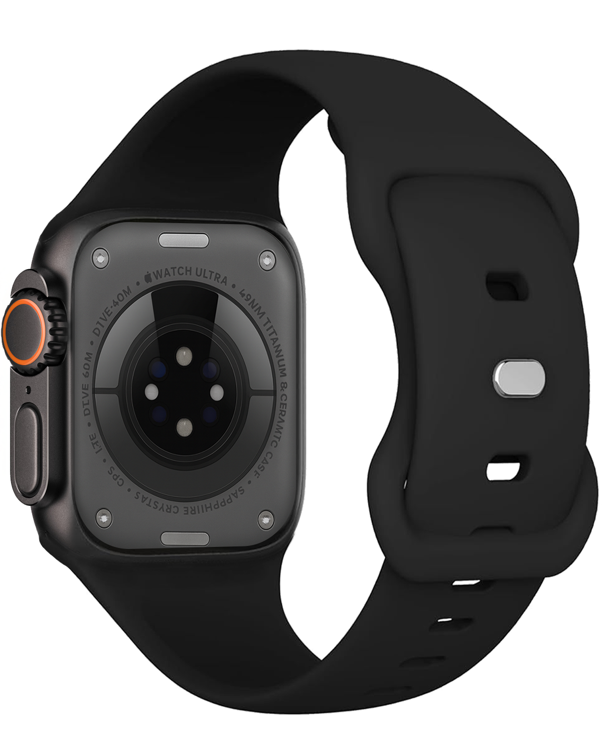 Nomfy Nomfy Apple Watch Bandje Siliconen Verstelbaar (49 mm) - Zwart