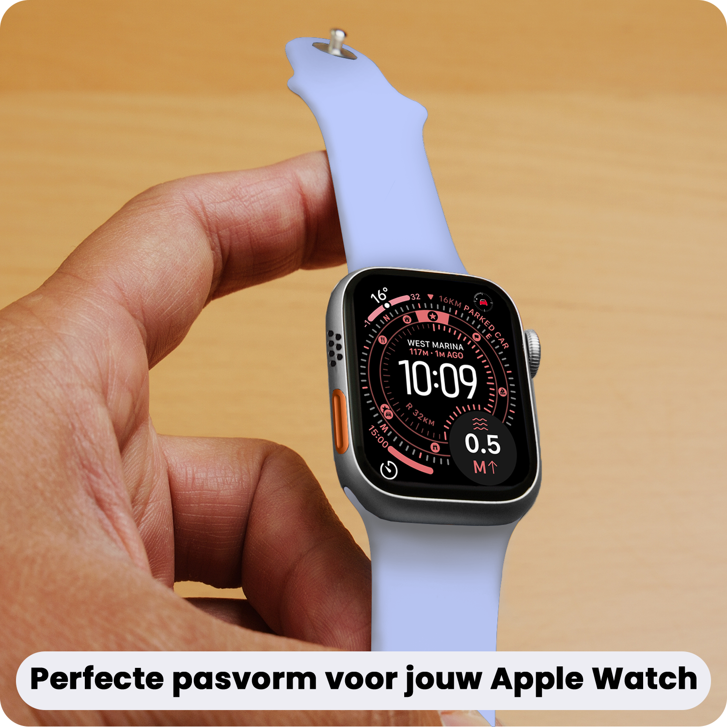 NoXx NoXx Apple Watch Bandje Siliconen Verstelbaar (49 mm) - Baby Blauw