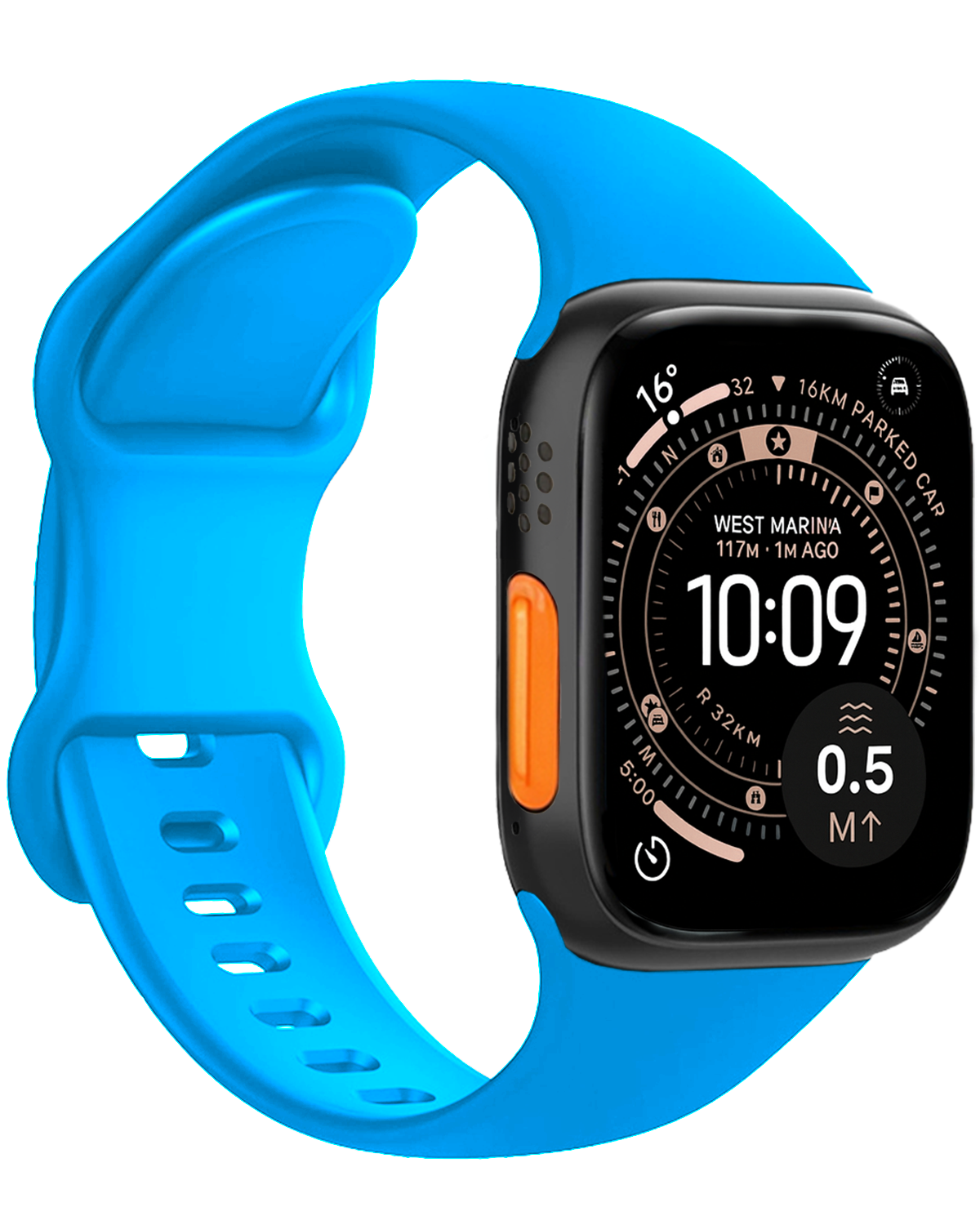 NoXx NoXx Apple Watch Bandje Siliconen Verstelbaar (49 mm) - Blauw