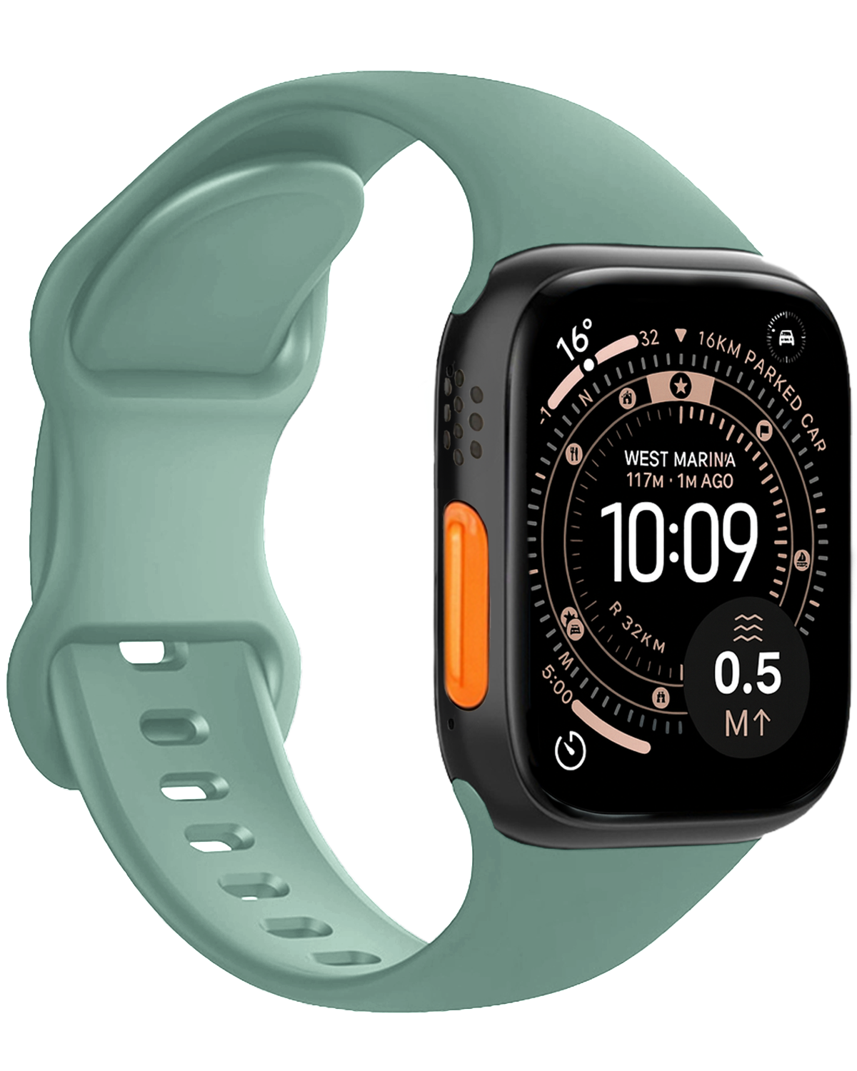 NoXx NoXx Apple Watch Bandje Siliconen Verstelbaar (49 mm) - Cactus