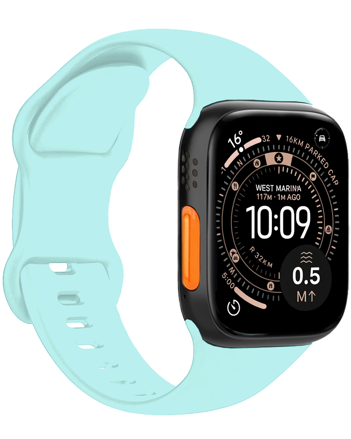 NoXx NoXx Apple Watch Bandje Siliconen Verstelbaar (49 mm) - Mint