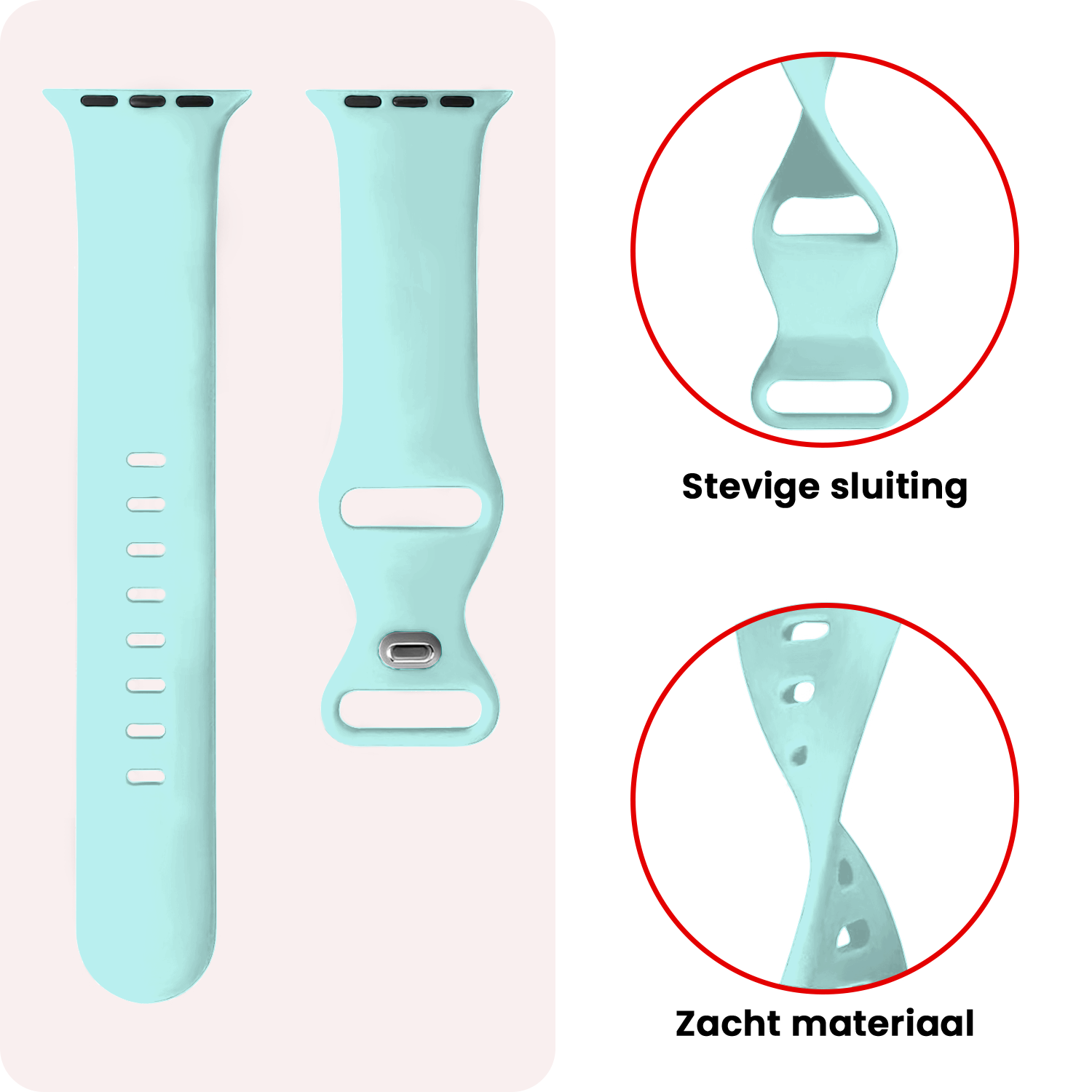 NoXx NoXx Apple Watch Bandje Siliconen Verstelbaar (49 mm) - Mint