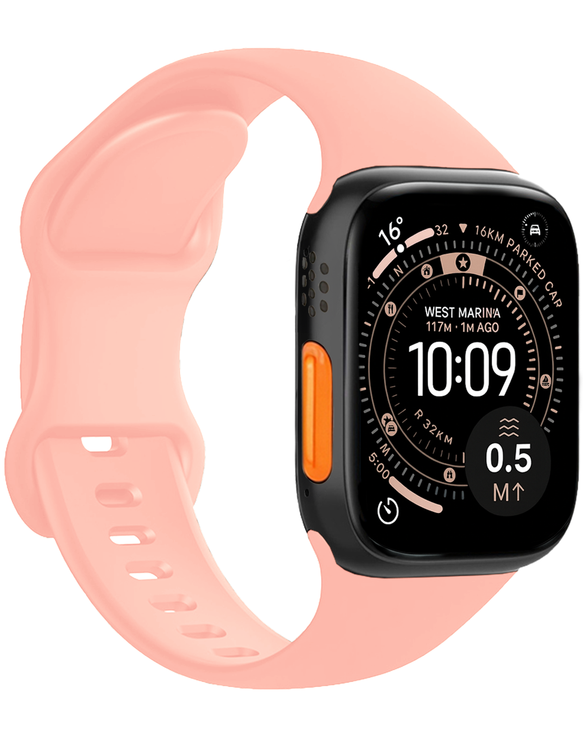 NoXx NoXx Apple Watch Bandje Siliconen Verstelbaar (49 mm) - Oud Roze