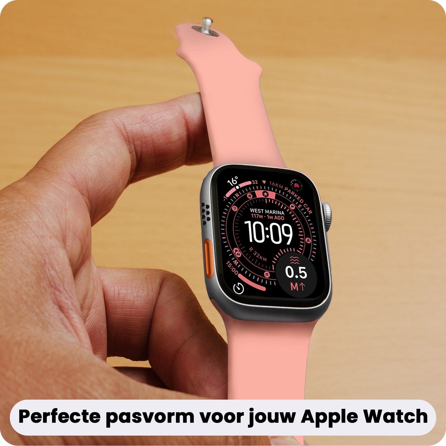 NoXx NoXx Apple Watch Bandje Siliconen Verstelbaar (49 mm) - Oud Roze