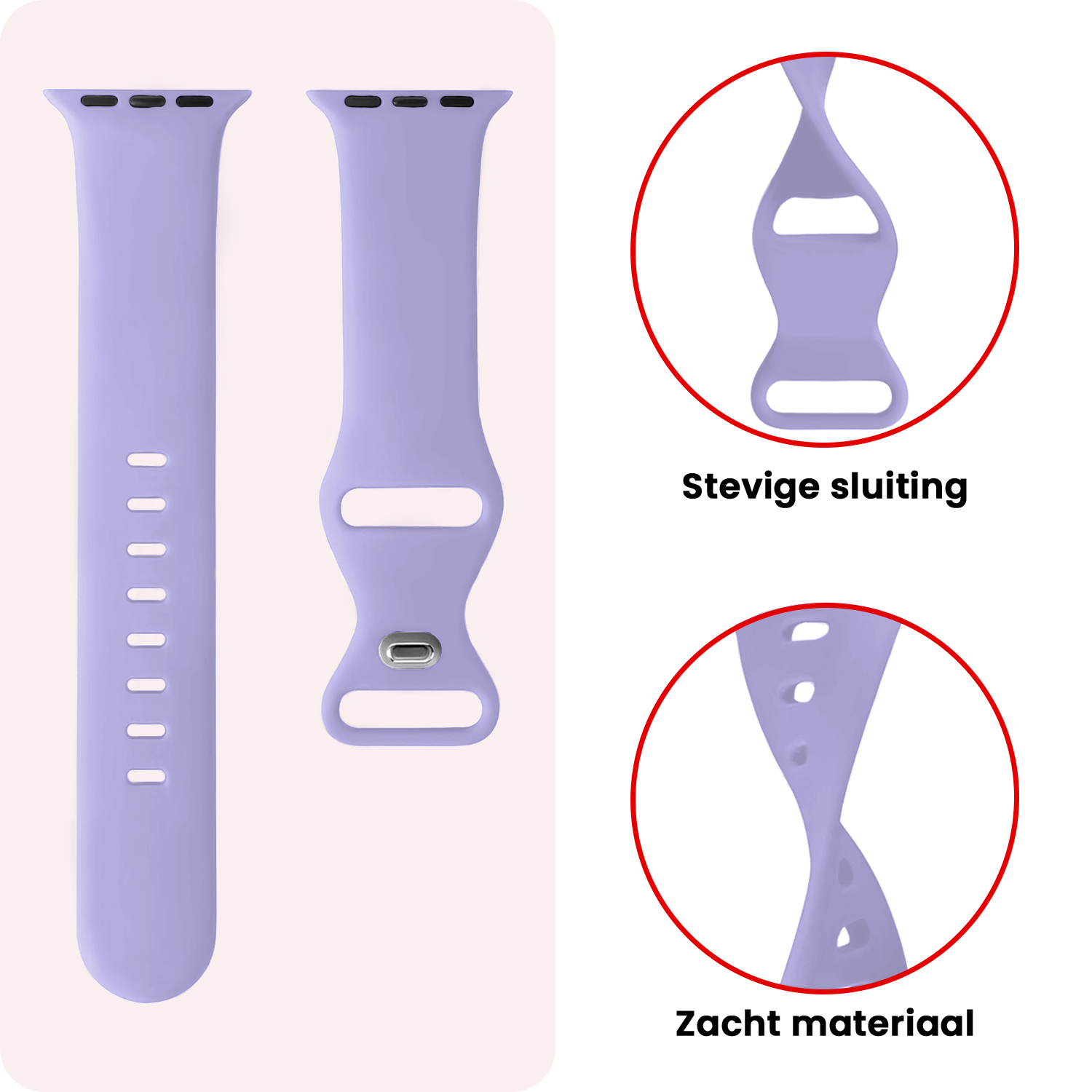 NoXx NoXx Apple Watch Bandje Siliconen Verstelbaar (49 mm) - Violet