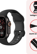 NoXx NoXx Apple Watch Bandje Siliconen Verstelbaar (49 mm) - Zwart