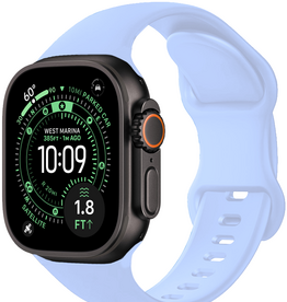 BASEY. BASEY. Apple Watch Bandje Siliconen Verstelbaar (49 mm) - Baby Blauw