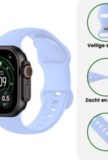 BASEY. BASEY. Apple Watch Bandje Siliconen Verstelbaar (49 mm) - Baby Blauw