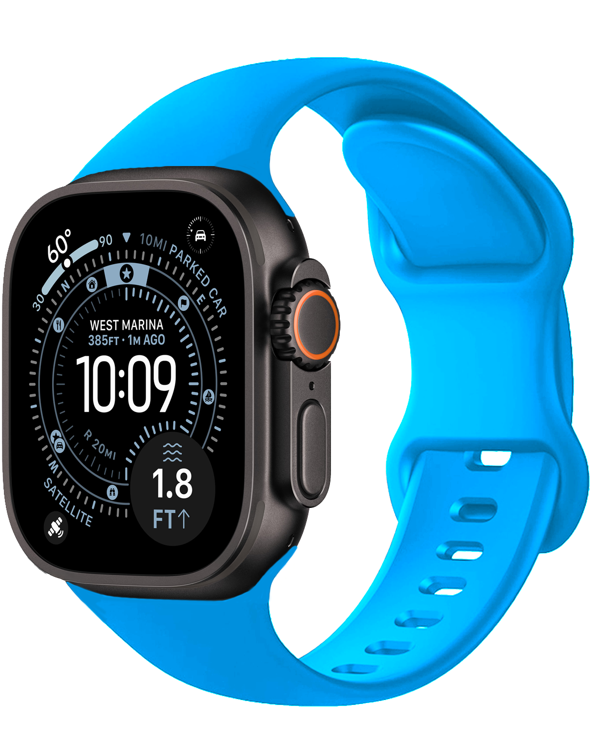 BASEY. BASEY. Apple Watch Bandje Siliconen Verstelbaar (49 mm) - Blauw