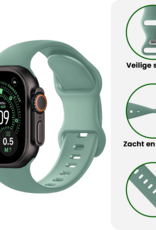 BASEY. BASEY. Apple Watch Bandje Siliconen Verstelbaar (49 mm) - Cactus