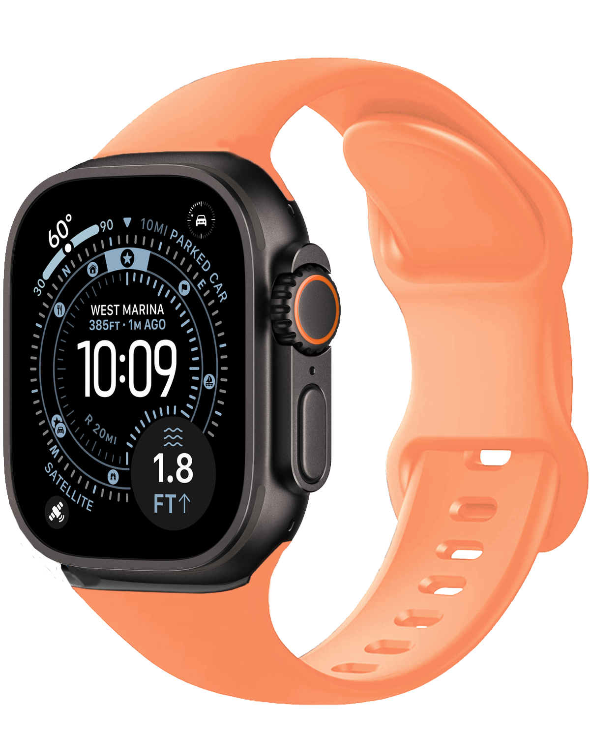 BASEY. BASEY. Apple Watch Bandje Siliconen Verstelbaar (49 mm) - Calendula