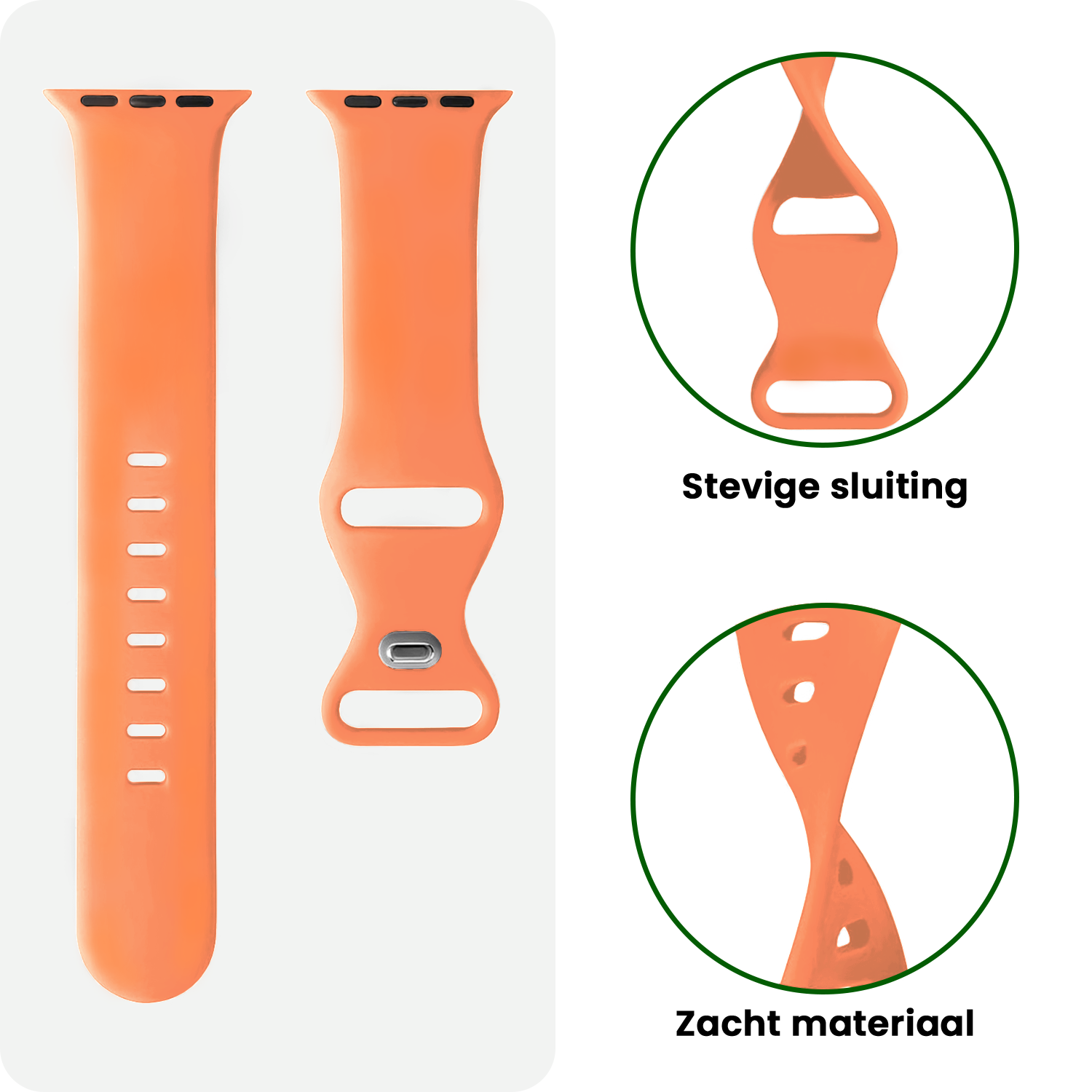 BASEY. BASEY. Apple Watch Bandje Siliconen Verstelbaar (49 mm) - Calendula