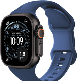 BASEY. BASEY. Apple Watch Bandje Siliconen Verstelbaar (49 mm) - Donkerblauw