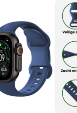 BASEY. BASEY. Apple Watch Bandje Siliconen Verstelbaar (49 mm) - Donkerblauw
