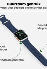 BASEY. BASEY. Apple Watch Bandje Siliconen Verstelbaar (49 mm) - Donkerblauw