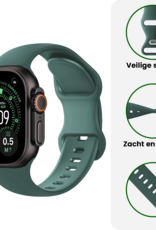 BASEY. BASEY. Apple Watch Bandje Siliconen Verstelbaar (49 mm) - Donkergroen