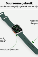 BASEY. BASEY. Apple Watch Bandje Siliconen Verstelbaar (49 mm) - Donkergroen