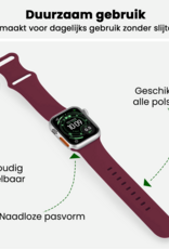 BASEY. BASEY. Apple Watch Bandje Siliconen Verstelbaar (49 mm) - Donker Rood