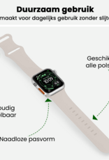 BASEY. BASEY. Apple Watch Bandje Siliconen Verstelbaar (49 mm) - Ivoor