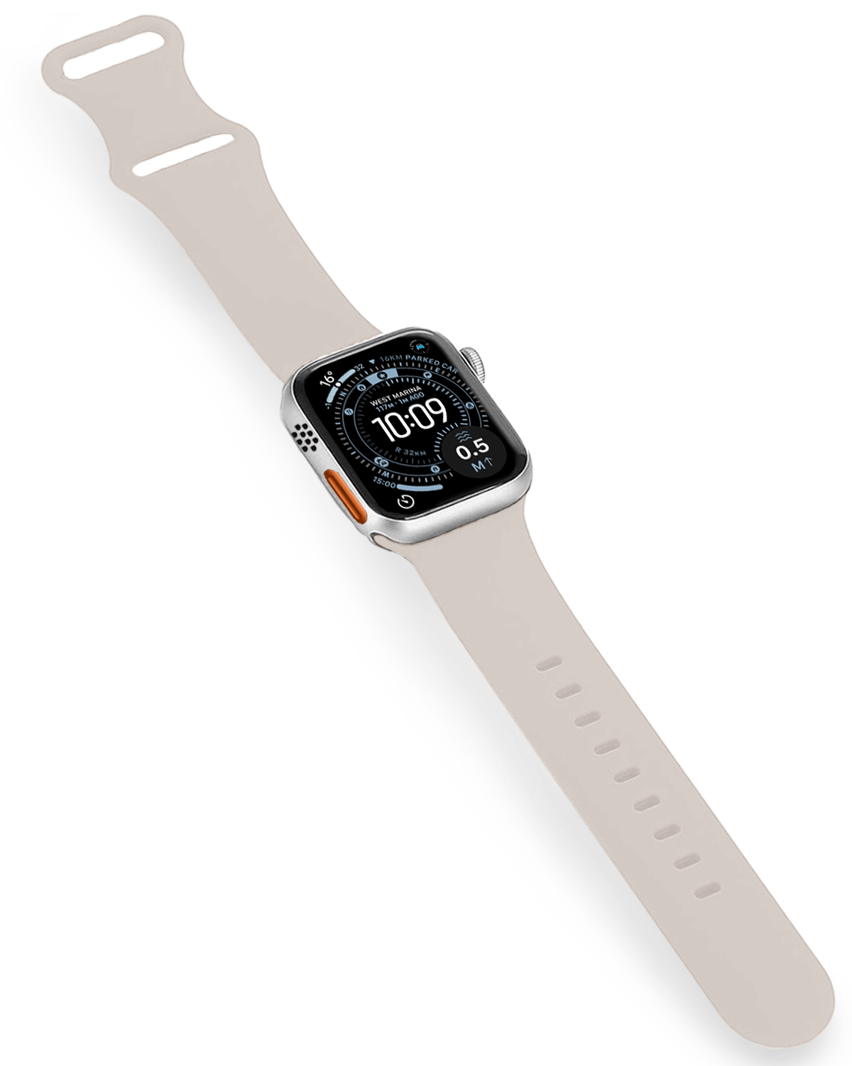 BASEY. BASEY. Apple Watch Bandje Siliconen Verstelbaar (49 mm) - Ivoor